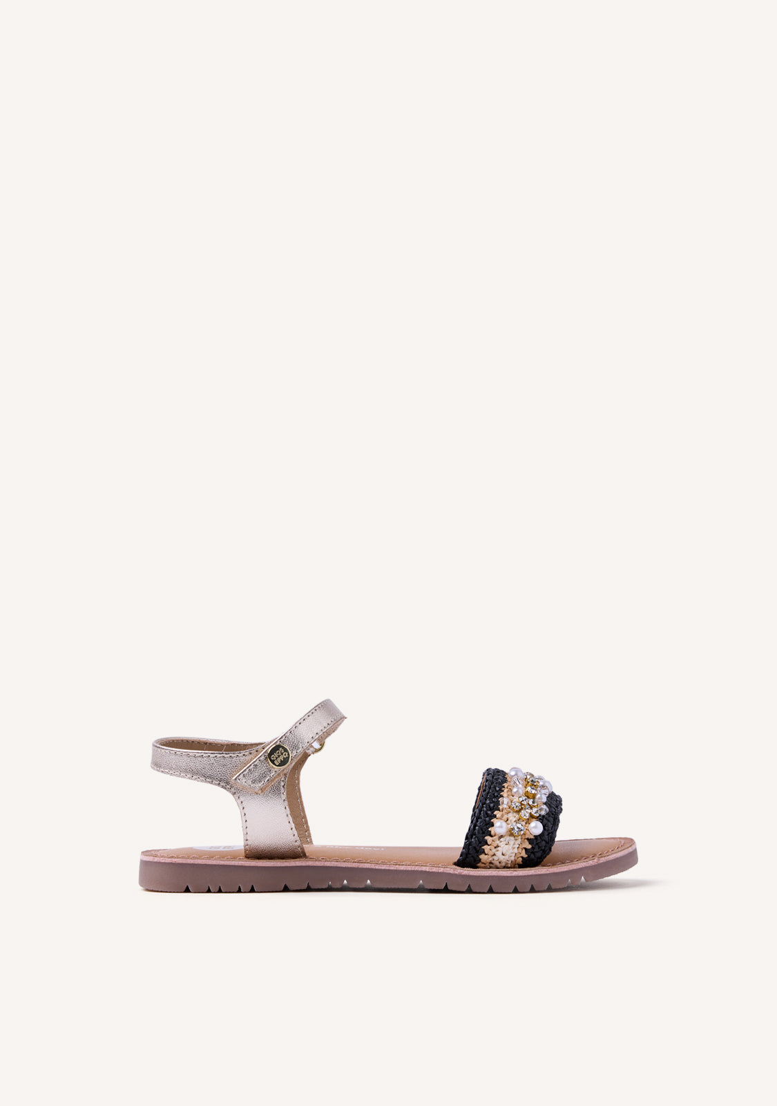 LEATHER AND RAFFIA SANDALS CHARMS SOLWAY