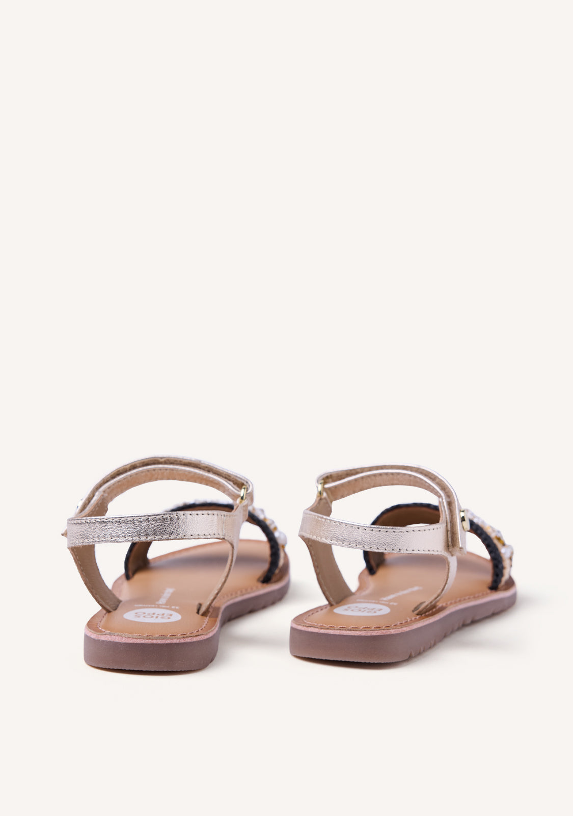 LEATHER AND RAFFIA SANDALS CHARMS SOLWAY