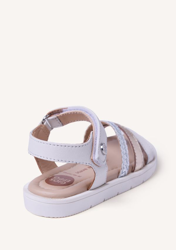 SANDALIAS PIEL TRENZADA BRILLO BUKOBA