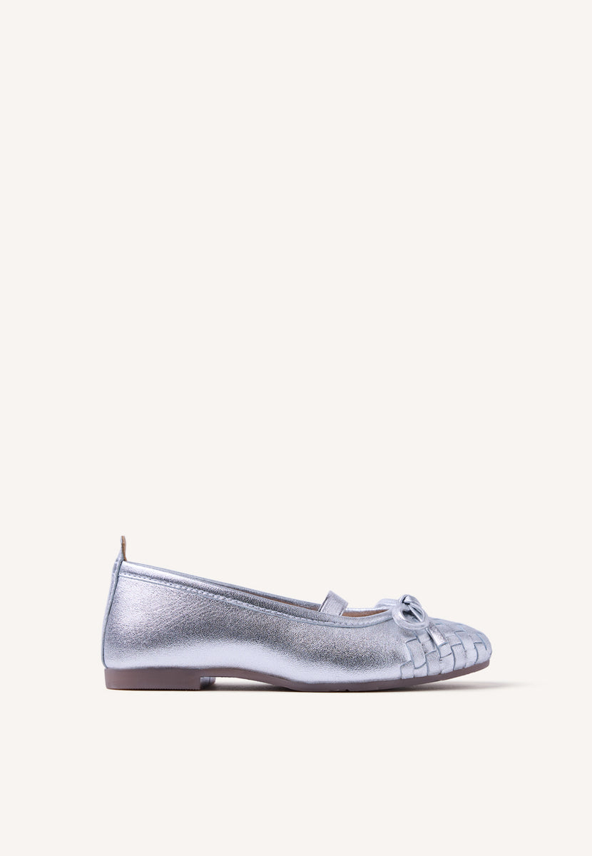 BRAIDED SHINY LEATHER BALLET FLATS LARE
