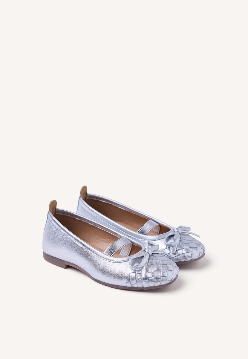 BRAIDED SHINY LEATHER BALLET FLATS LARE