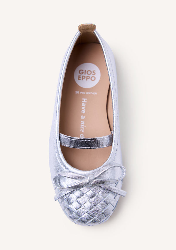 BRAIDED SHINY LEATHER BALLET FLATS LARE