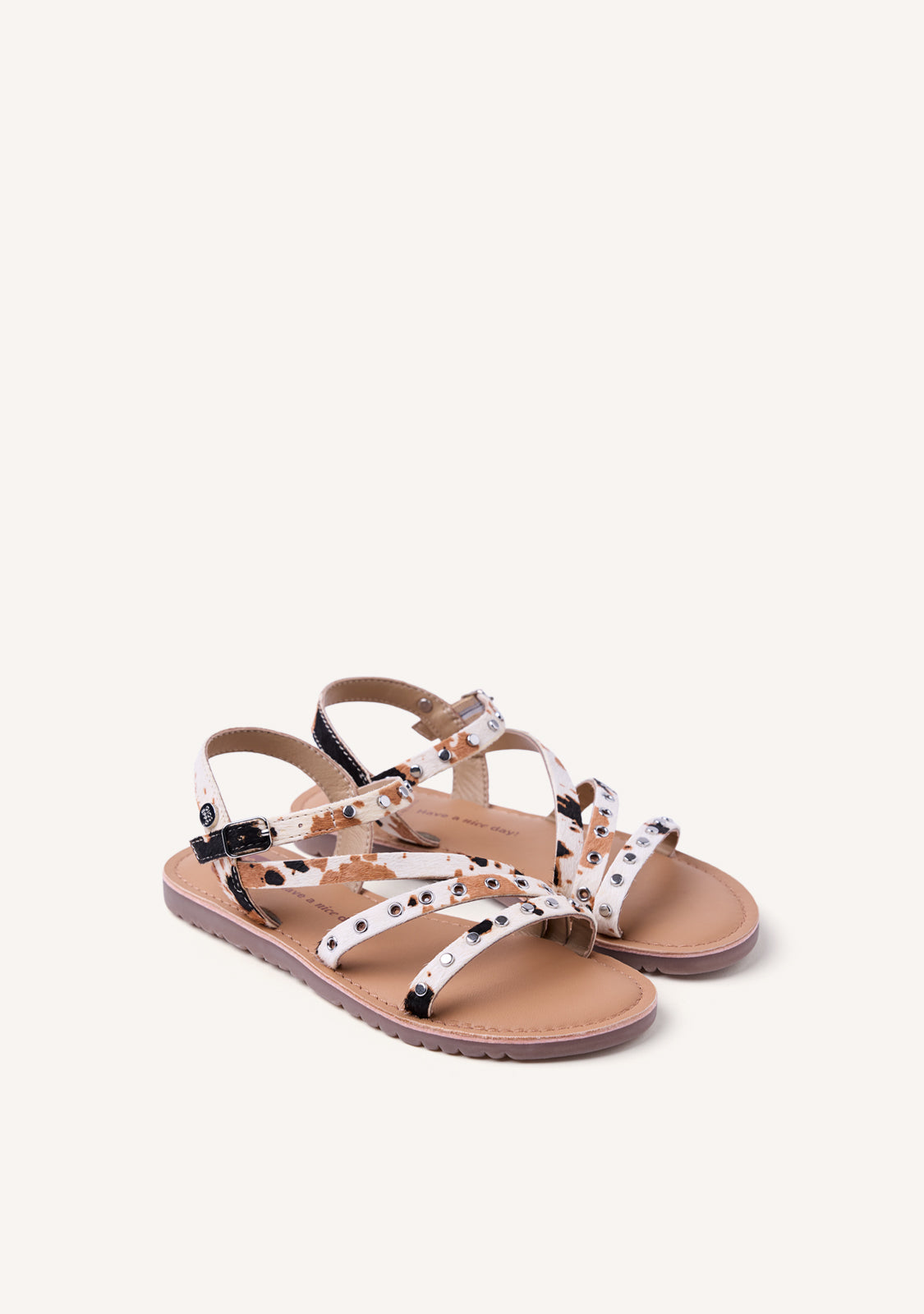 SANDÁLIAS COURO ESTAMPADO ANIMAL KIMILILI