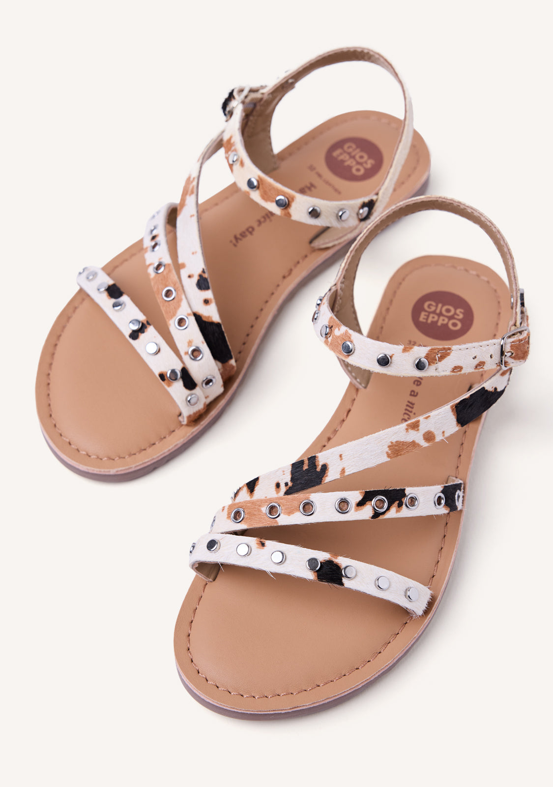 SANDÁLIAS COURO ESTAMPADO ANIMAL KIMILILI