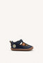NAVY BLUE CRAB-STYLE SANDALS WITH COLOR ACCENTS AND ADJUSTABLE CLOSURES FOR BABIES POREC