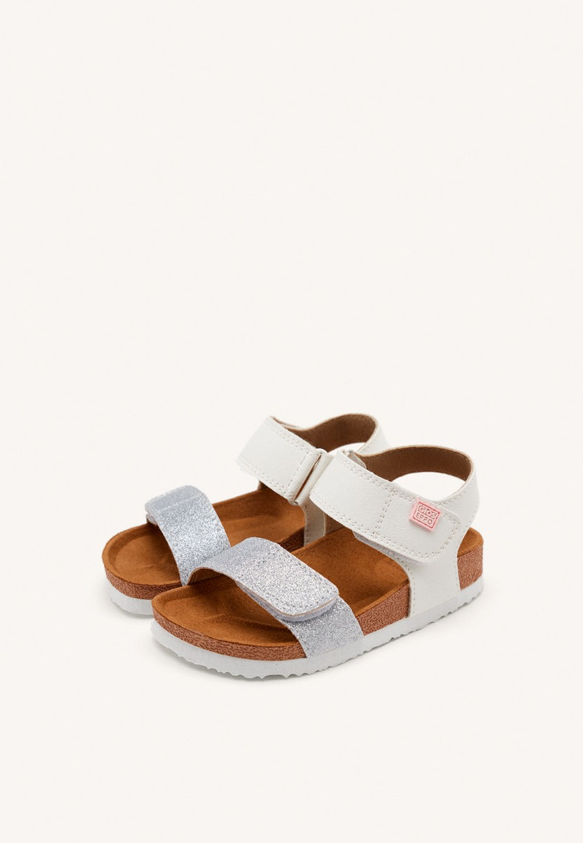 Silver bio sole flip flops for girl JABBEKE