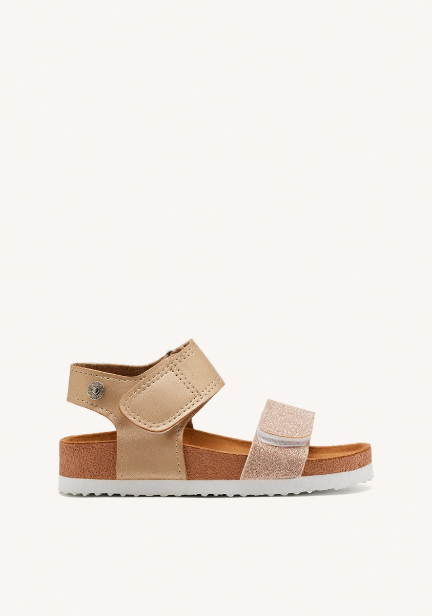 CHANCLAS DE SUELA BIO DORADAS CON GLITTER PARA NIÑA Y NIÑO ANGWING