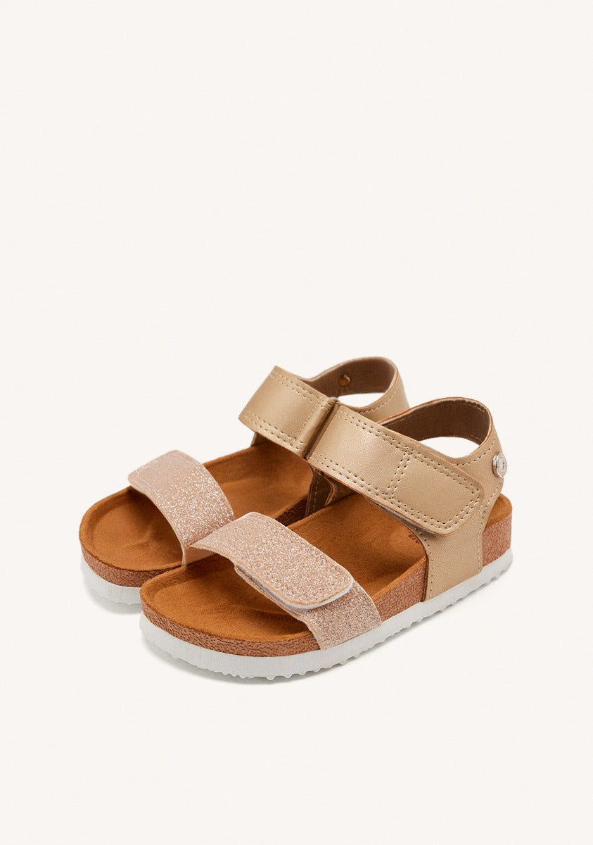 CHANCLAS DE SUELA BIO DORADAS CON GLITTER PARA NIÑA Y NIÑO ANGWING