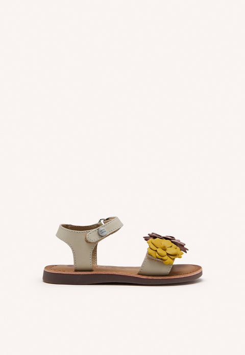 MULTICOLOR LEATHER SANDALS WITH FLOWER EMBELLISHMENT FOR GIRL AND BOY SHEGAN