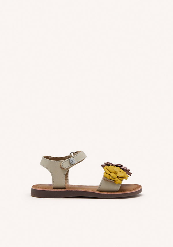 MULTICOLOR LEATHER SANDALS WITH FLOWER EMBELLISHMENT FOR GIRL AND BOY SHEGAN