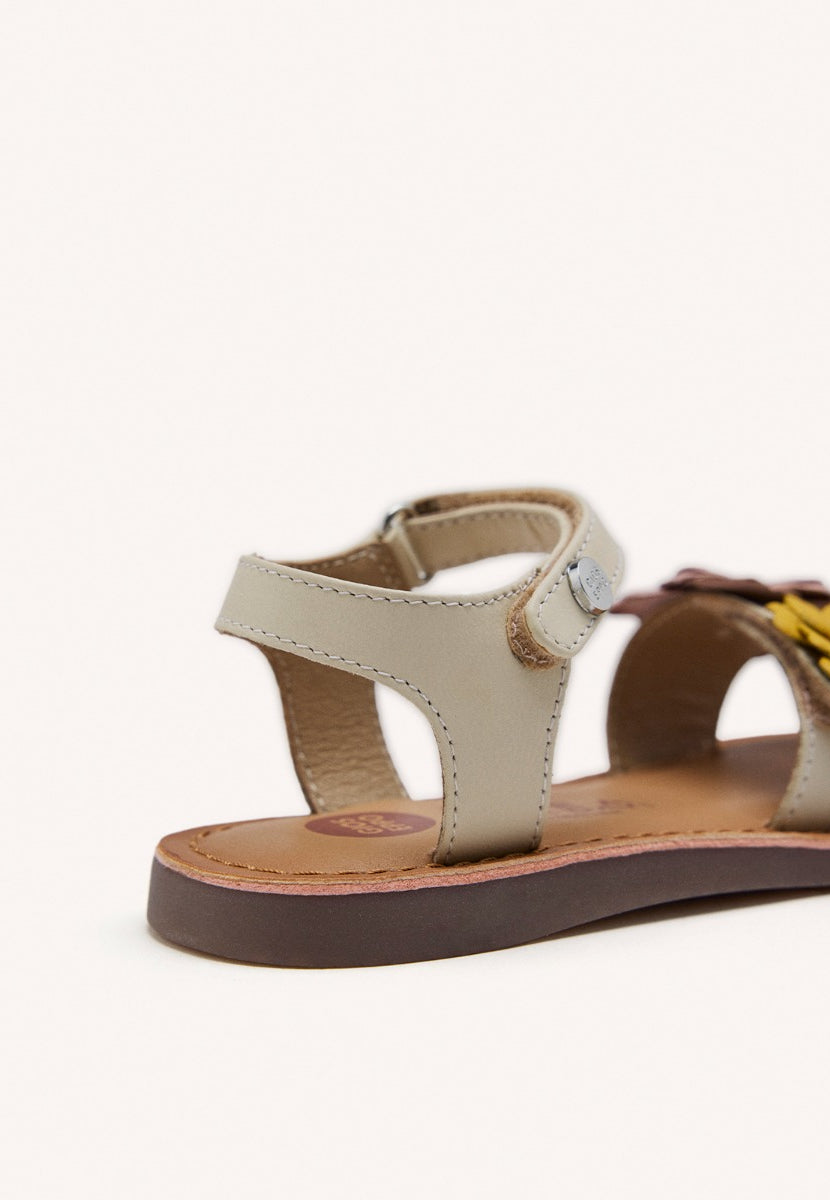 MULTICOLOR LEATHER SANDALS WITH FLOWER EMBELLISHMENT FOR GIRL AND BOY SHEGAN