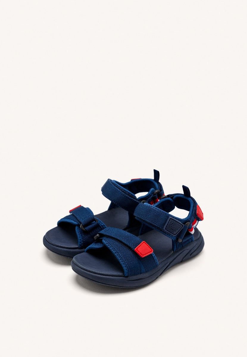 CHANCLAS DEPORTIVAS COLOR AZUL MARINO CON ACENTOS DE COLOR PARA NIÑO Y NIÑA BUNNEL