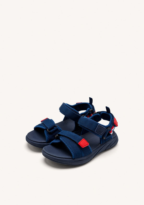 CHANCLAS DEPORTIVAS COLOR AZUL MARINO CON ACENTOS DE COLOR PARA NIÑO Y NIÑA BUNNEL