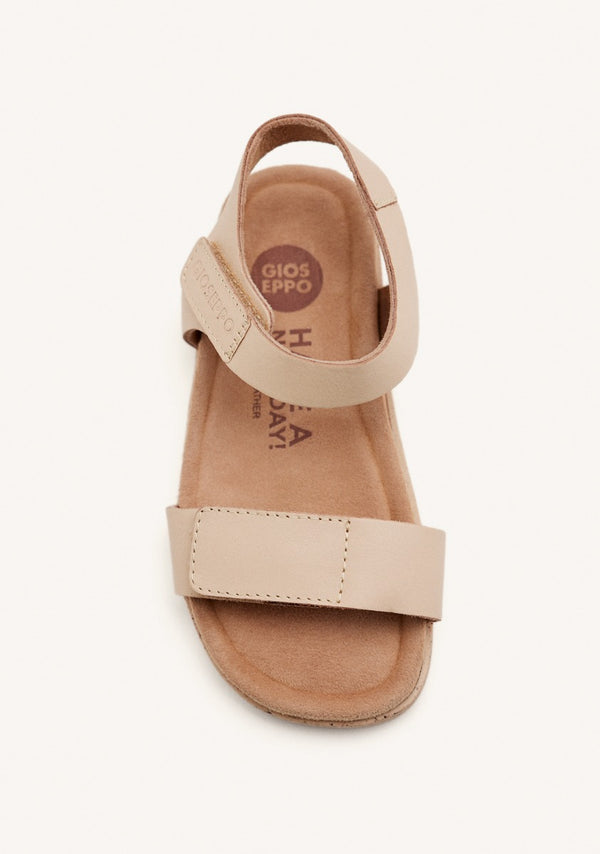 SANDALIAS COLOR NUDE DE PIEL CON CIERRES AJUSTABLES Y PLANTA TIPO BIO PARA NIÑO Y NIÑA BUDE
