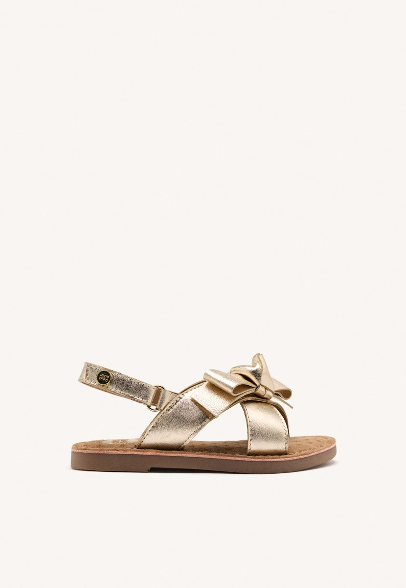 LEATHER BOW SANDALS SWANZEY