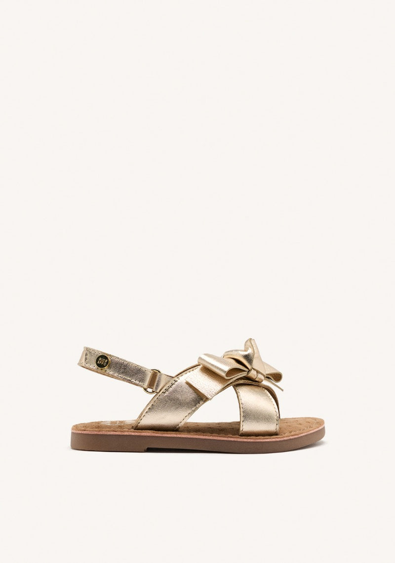 LEATHER BOW SANDALS SWANZEY