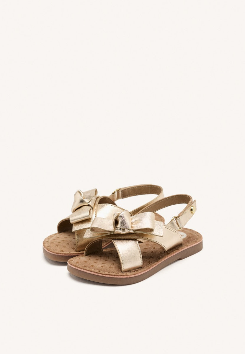 LEATHER BOW SANDALS SWANZEY