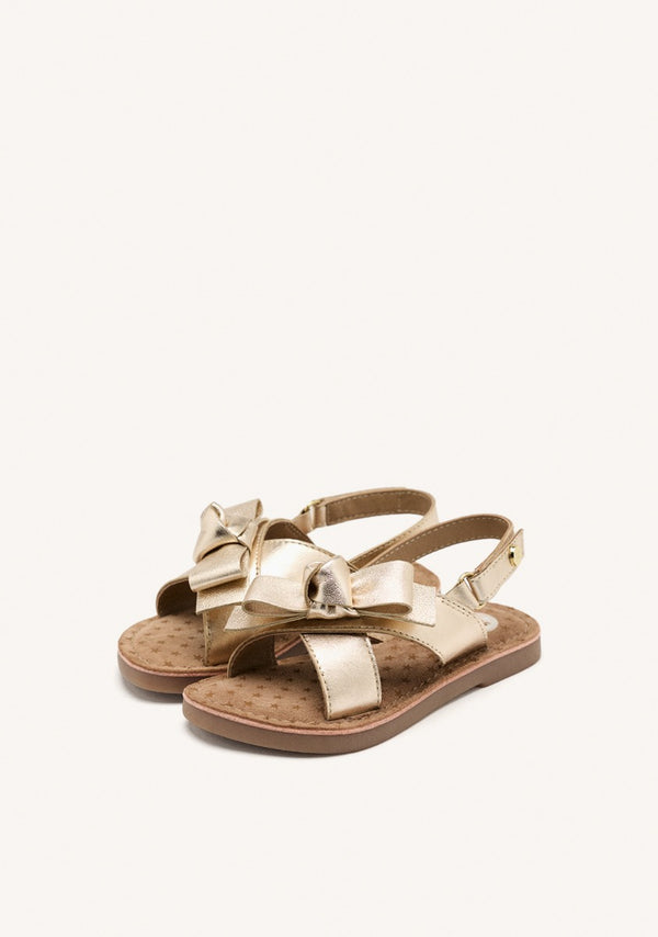 LEATHER BOW SANDALS SWANZEY