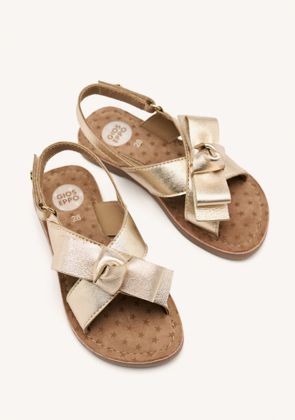 LEATHER BOW SANDALS SWANZEY