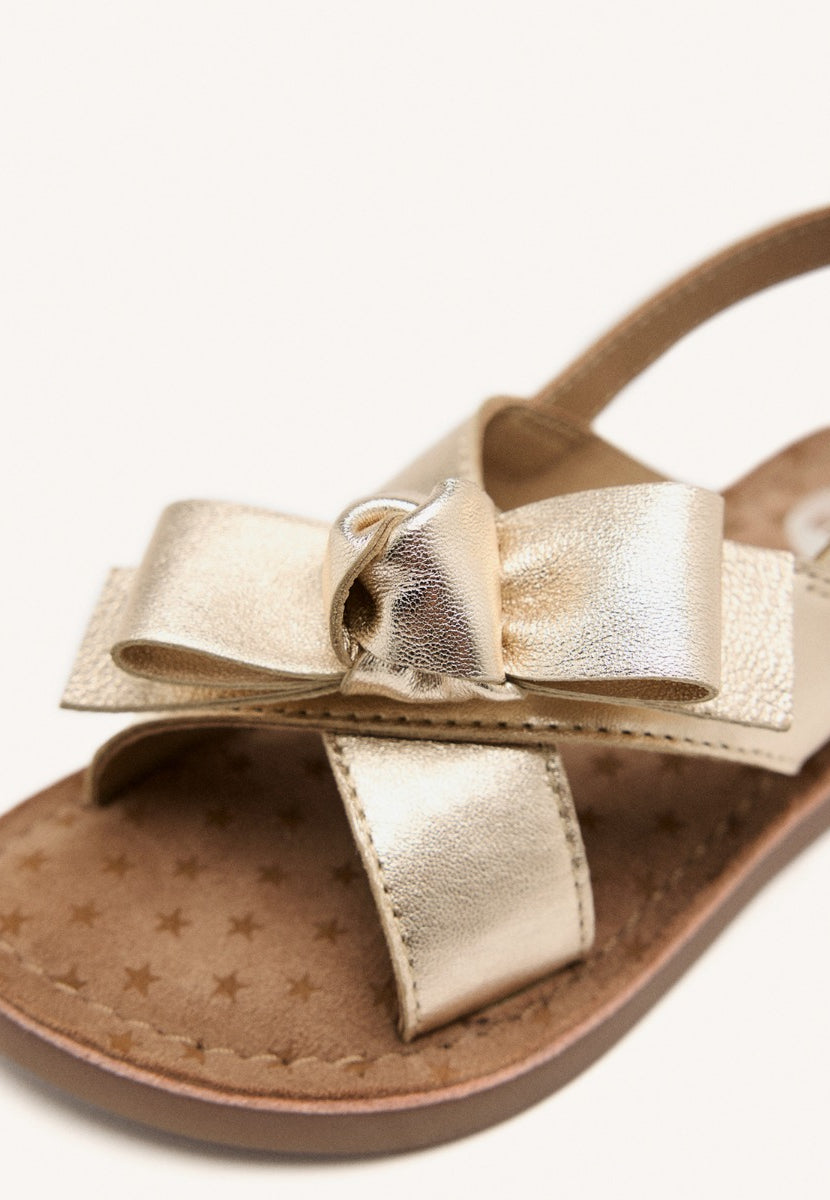 LEATHER BOW SANDALS SWANZEY