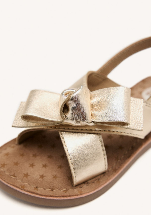 LEATHER BOW SANDALS SWANZEY