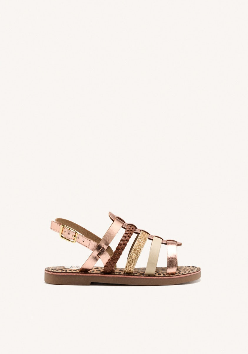 METALLIC LEATHER ROMAN SANDALS HARWICH