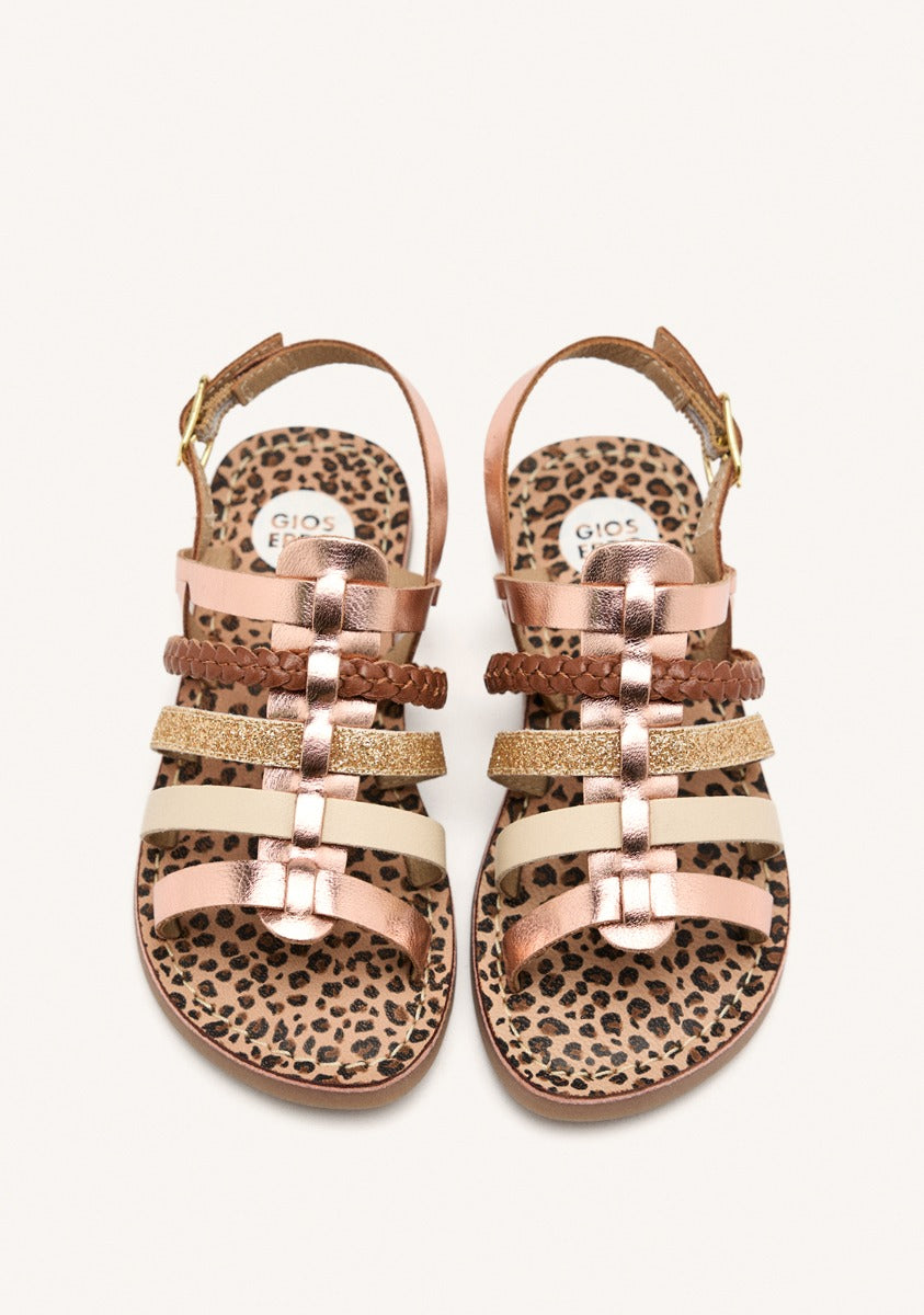 METALLIC LEATHER ROMAN SANDALS HARWICH