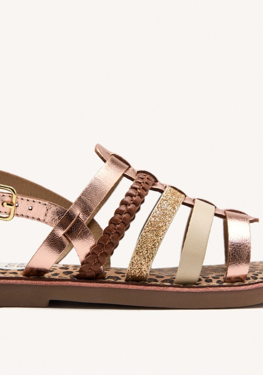 METALLIC LEATHER ROMAN SANDALS HARWICH