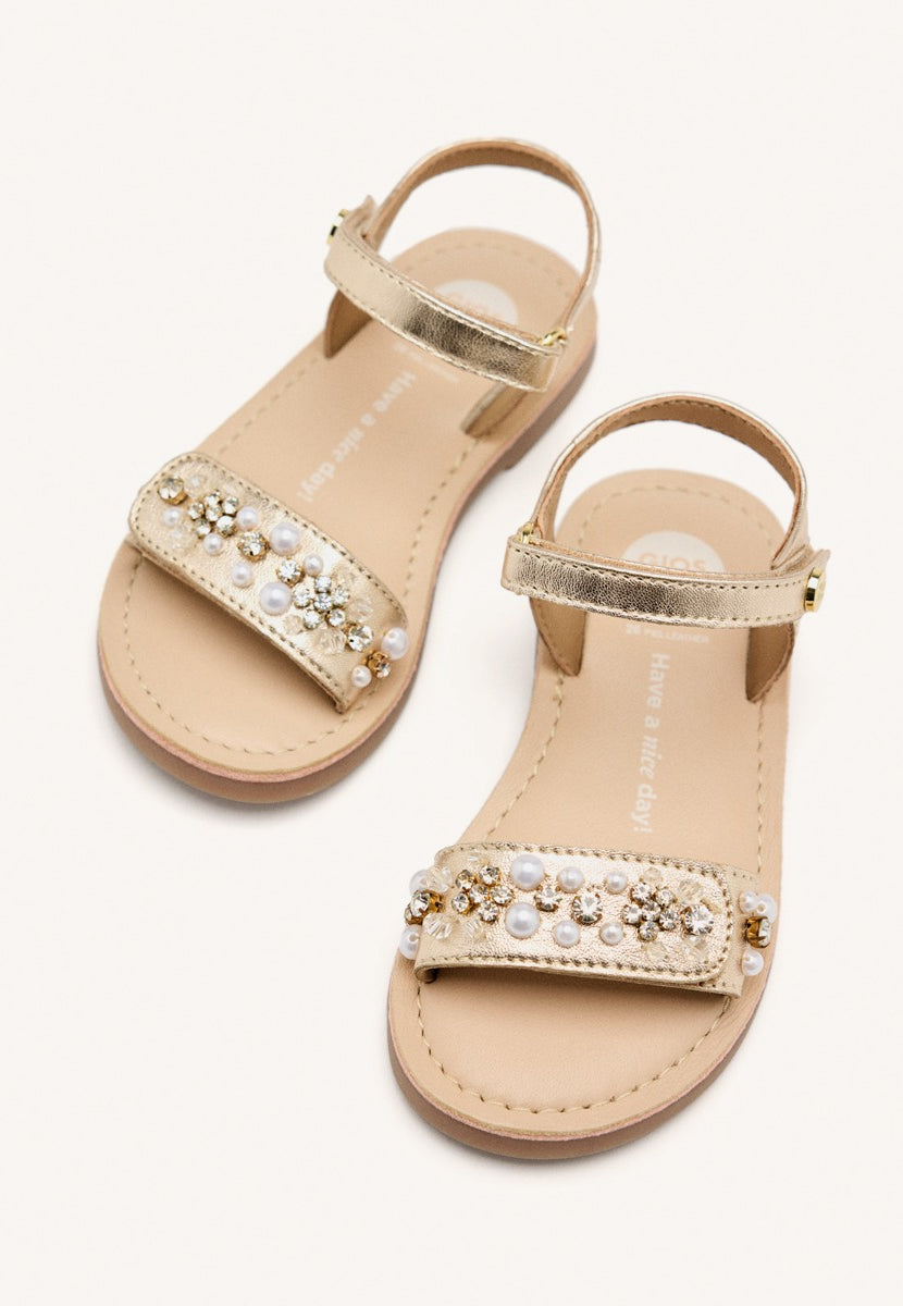 LEATHER SANDALS LEOPARD AND PEARL SKANAWAN