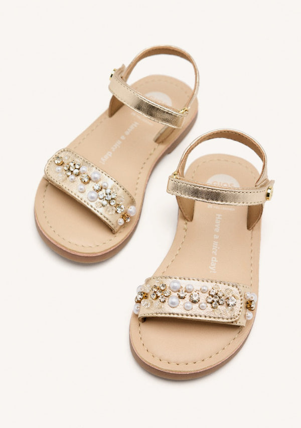 LEATHER SANDALS LEOPARD AND PEARL SKANAWAN