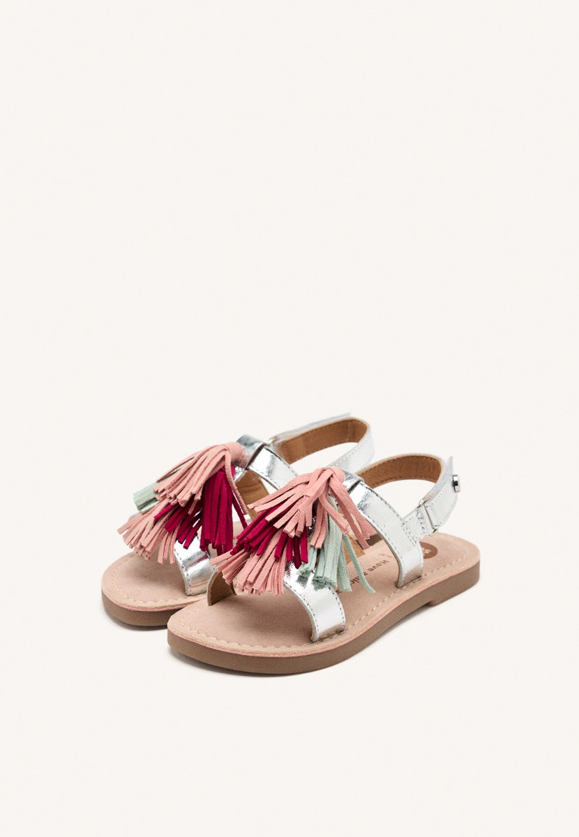 LEATHER FRINGE SANDALS HEWITT