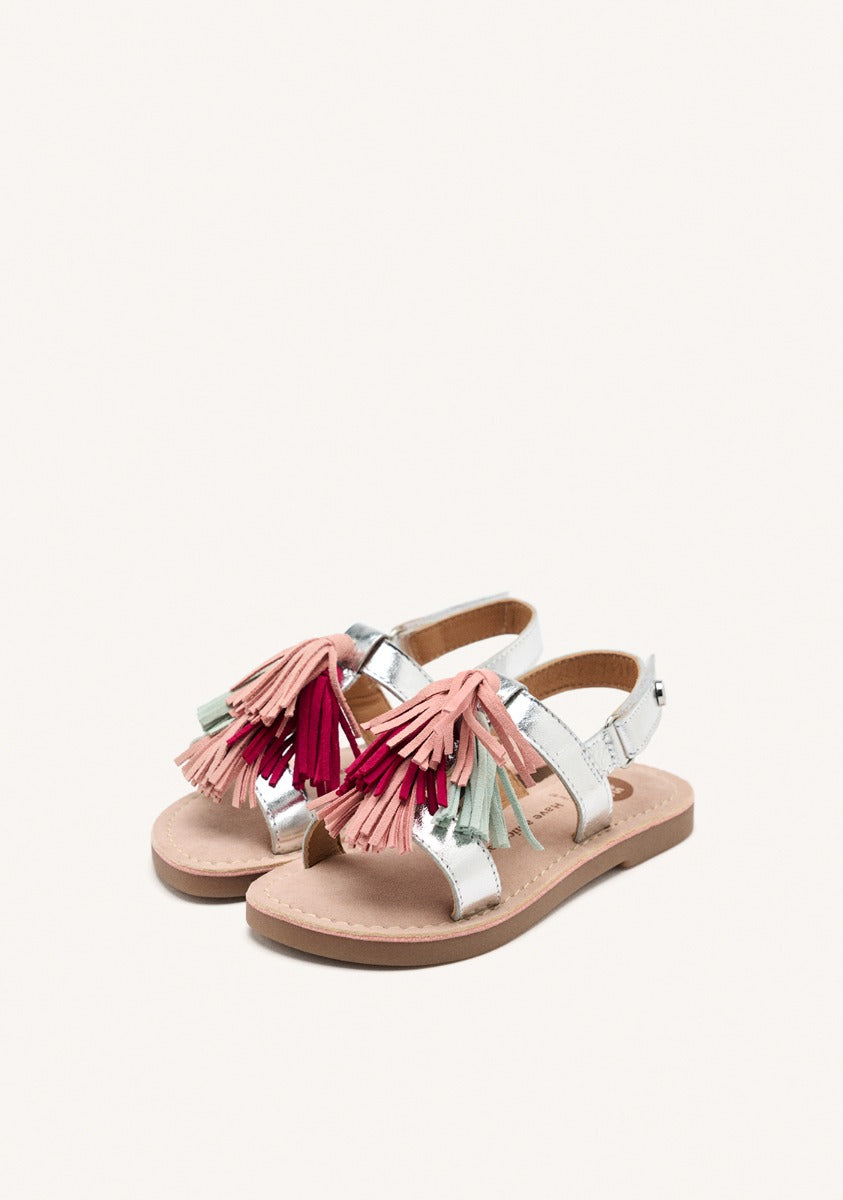 LEATHER FRINGE SANDALS HEWITT