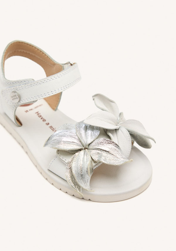 LEATHER FLOWER SANDALS MARINETTE