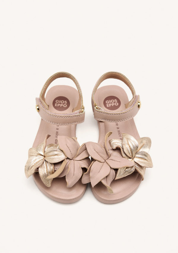 LEATHER FLOWER SANDALS MARINETTE