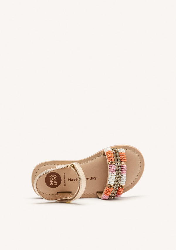 SANDALIAS ABALORIOS PIEL METALIZADA BURNETT