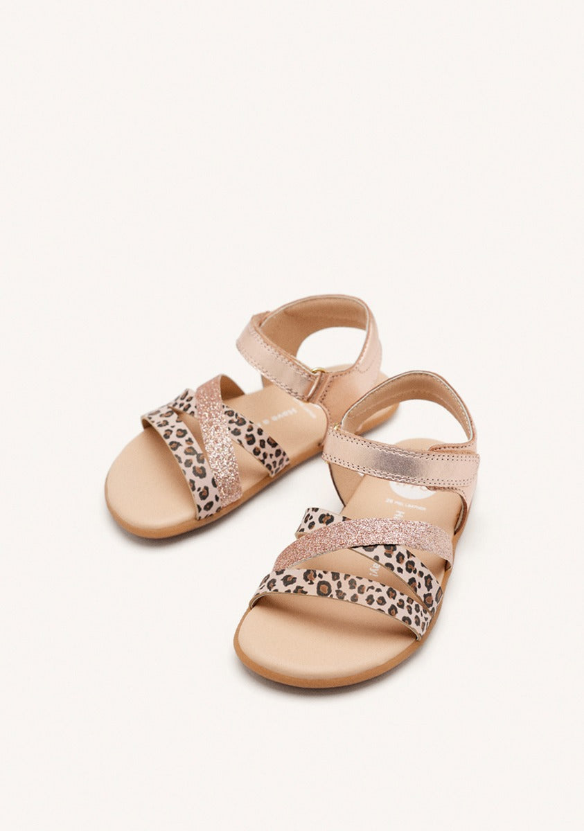 GIOSEPPO BAREFOOT - LEOPARD LEATHER DRAMMEN SANDALS