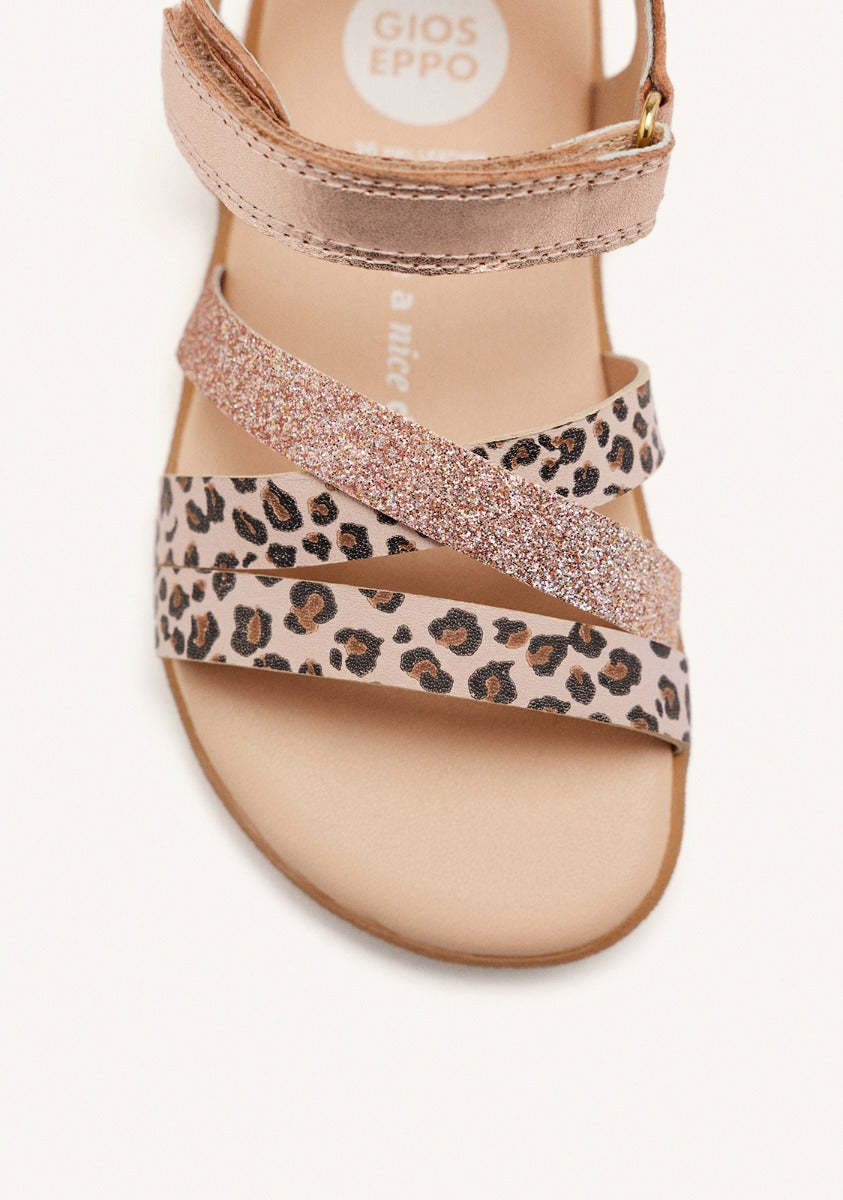 GIOSEPPO BAREFOOT - LEOPARD LEATHER DRAMMEN SANDALS