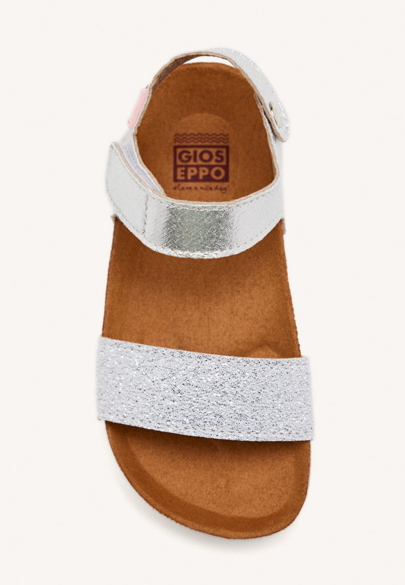 Silver flip flops with waterproof bio sole for girls MOERS