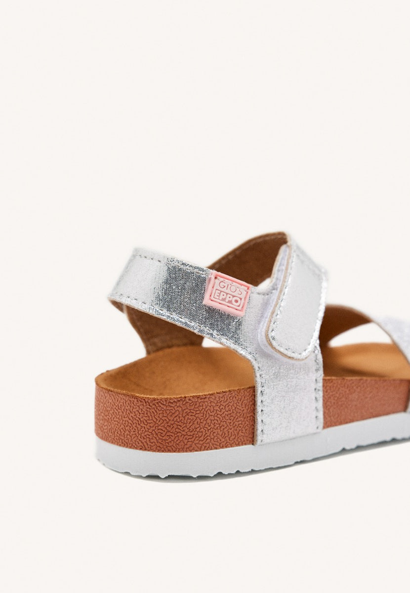 Silver flip flops with waterproof bio sole for girls MOERS