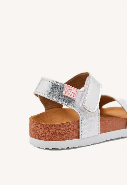 Tongs argent semelle bio pour fille MOERS