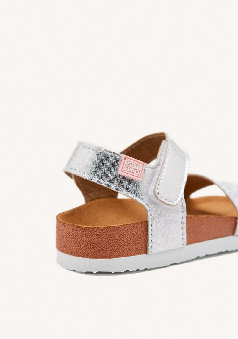 Silver flip flops with waterproof bio sole for girls MOERS