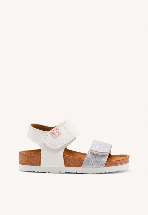 Chanclas estilo bio plateadas para niña JABBEKE