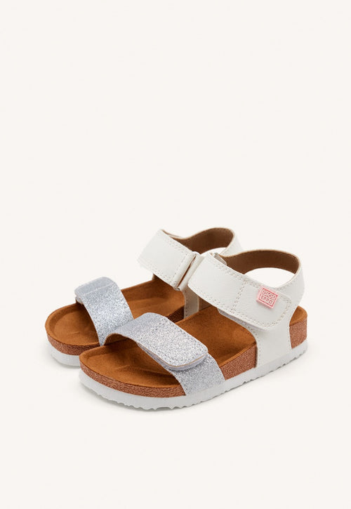 Chanclas estilo bio plateadas para niña JABBEKE