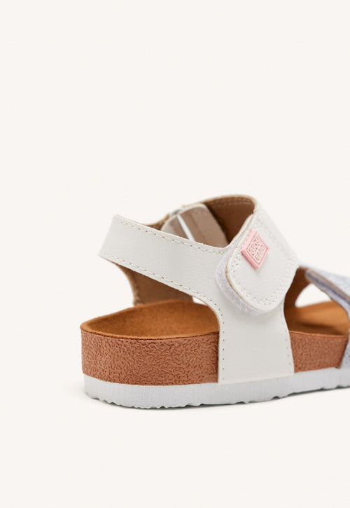 Chanclas estilo bio plateadas para niña JABBEKE