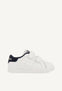 WHITE SCHOOL SNEAKERS WITH NAVY BLUE DETAIL AND DOUBLE ADJUSTABLE VOLSK CLOSURE