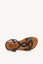 Vareza girls metallic black leather sandals