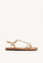 Vareza girls metallic off white leather sandals