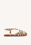 Tanlay girls gold leather multi strap sandals