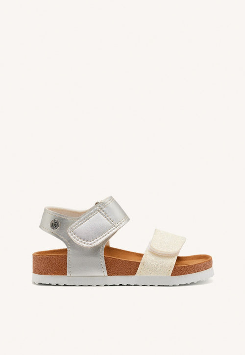 CHANCLAS DE SUELA BIO BLANCAS Y PLATEADAS CON GLITTER PARA NIÑA Y NIÑO ANGWING