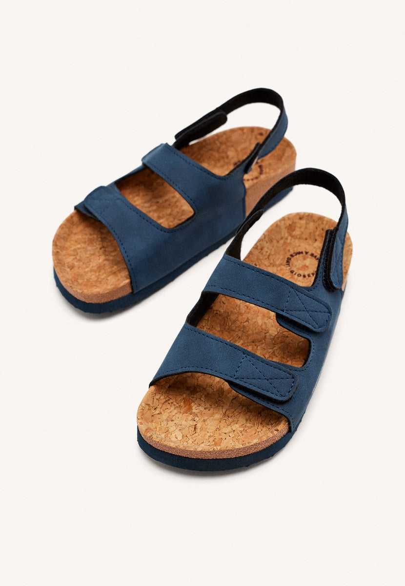 BLUE NAVY BIO SOLE SANDALS WITH ADJUSTABLE CLOSURES FOR BOYS AND GIRLS KRAPINA